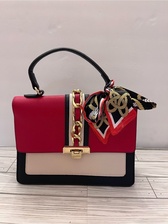 Aldo Handbags - Gorgeous ALDO Cailla Top Handle Flap Satchel in a striking red, cream-white
